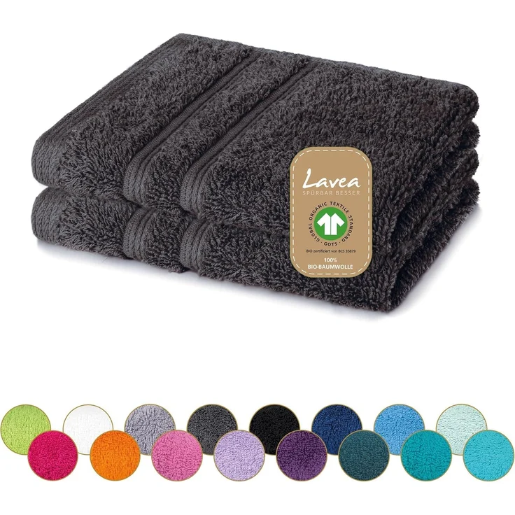 Lavea Seiftuch Bali, 30x30cm aus 100% Bio-Baumwolle, einzigartig weiche Seiftücher mit Aufhänger (Set, 2-St), hochwertige und nachhaltige Premium Waschlappen - schonende Reinigung – Bild 2