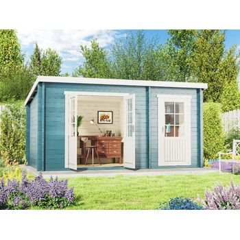 Alpholz Pultdach Gartenhaus Maria mit Anbau Gartenhaus aus Holz