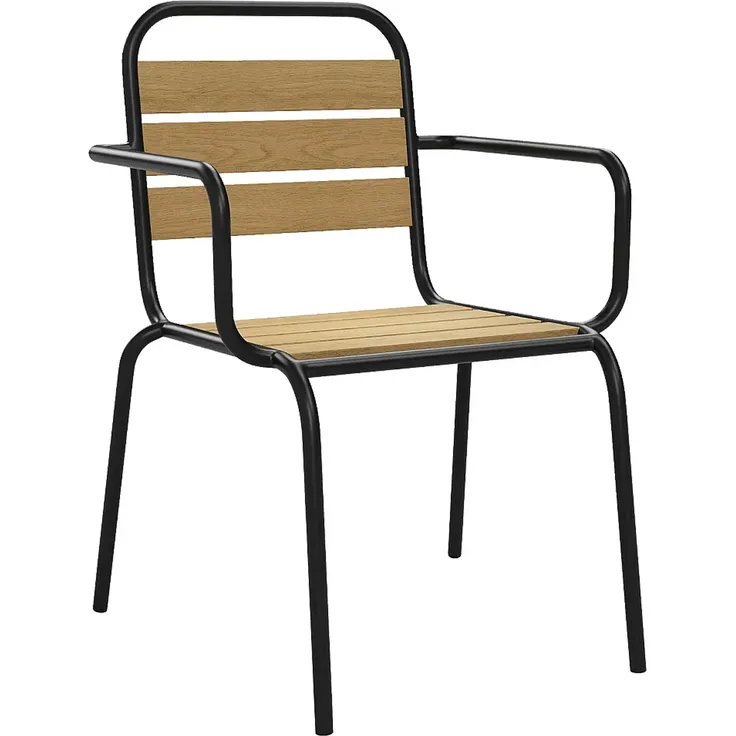 Vente-unique - LYLIOS Garden dining set Metall Schwarz - B 59,5 cm x H 80 cm x L 54 cm – Bild 3