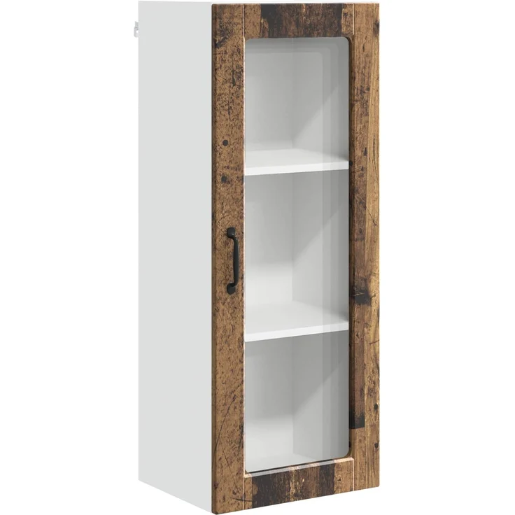 vidaXL Wandglas-Schrank PORTO Altholz 40 x 31 x 100 cm Holzwerkstoff 885453 – Bild 2