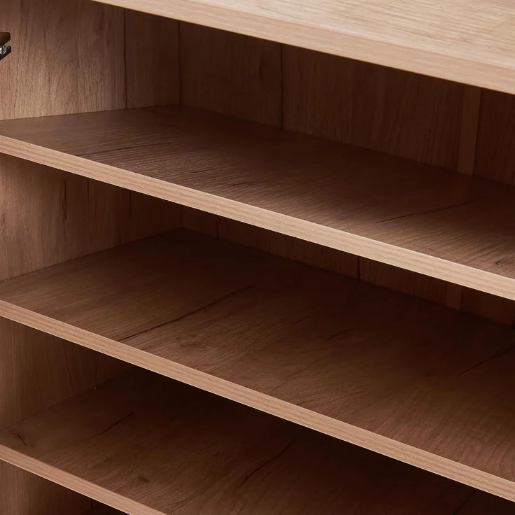 Schuhschrank Løten mit Sitzbank 120x36x97 cm Eicheoptik [en. casa] – Bild 9