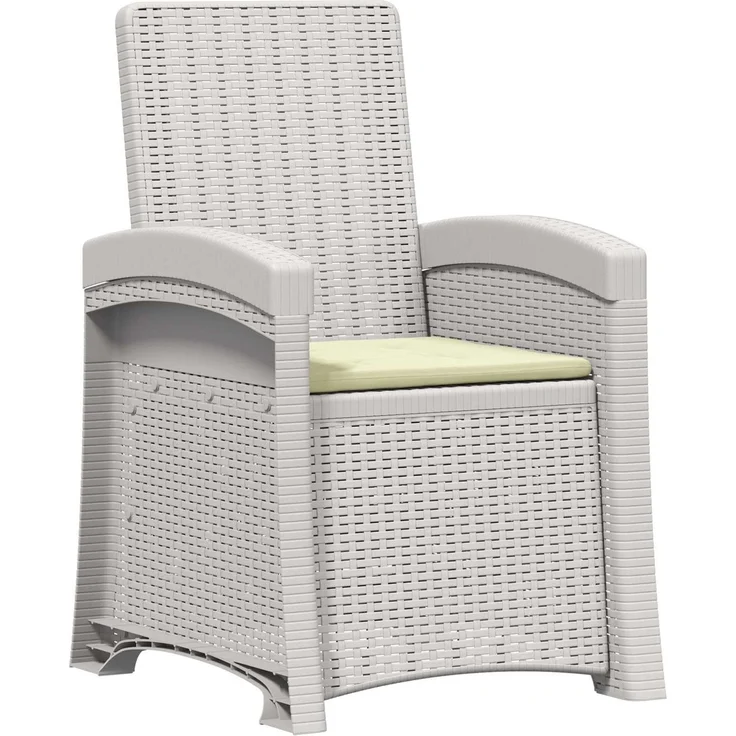 vidaXL Liegesessel Garten Rattan-Optik 2 Stk. Weiß und Creme PP 8012024 – Bild 4