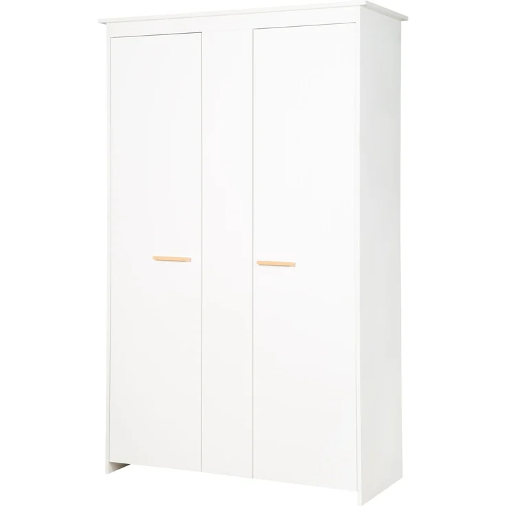 roba Kleiderschrank 'Anton' 2-türig - Holzgriffe aus Buche - Schrank für Baby- & Kinderzimmer - Weiß – Bild 3