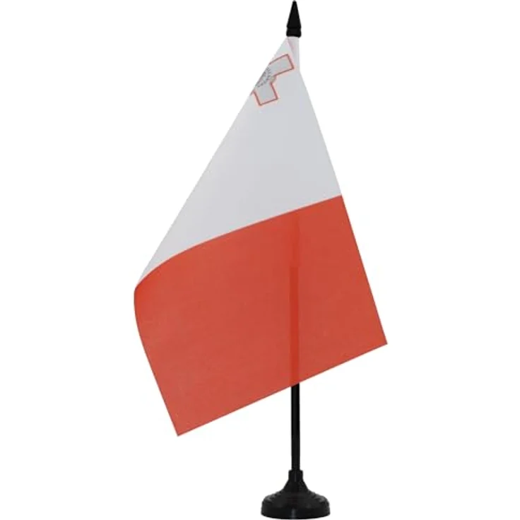 AZ FLAG - Tischflagge Malta - 21x14 cm - Republik Malta Tischfahne 14 x 21 Cm - Flaggen – Bild 1