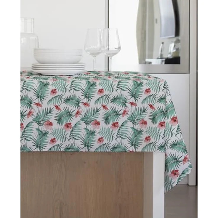 Gemitex Traditionelle Tischdecke, Plüsch, gewachst, wasserdicht und schmutzabweisend, Dekor 4145 Orchidee Jungle, ideal für rechteckige Tische für 10/12 Personen, 140x240 cm, hergestellt in Italien, – Bild 3