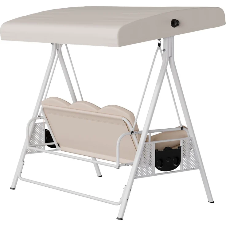 blumfeldt Hollywoodschaukel GrandSway, 3-Sitzer, Verstellbare Rückenlehne: Ermöglicht den Benutzern, die Rückenlehne individuell anzupassen und somit maximalen Komfort zu genießen, Set, Gartenliegen Swing Lounger Sonnendach Garten Balkon Outdoor 3 Sitzer – Bild 5