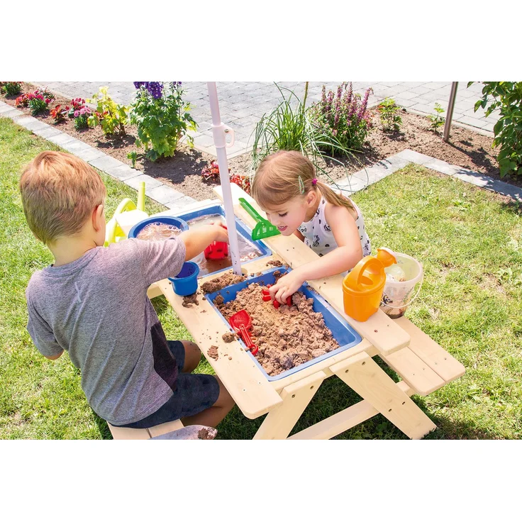 Pinolino 'Nicki für 4' Matsch-Kindersitzgarnitur, Massivholz natur, 89 x 51 x 88 cm – Bild 2