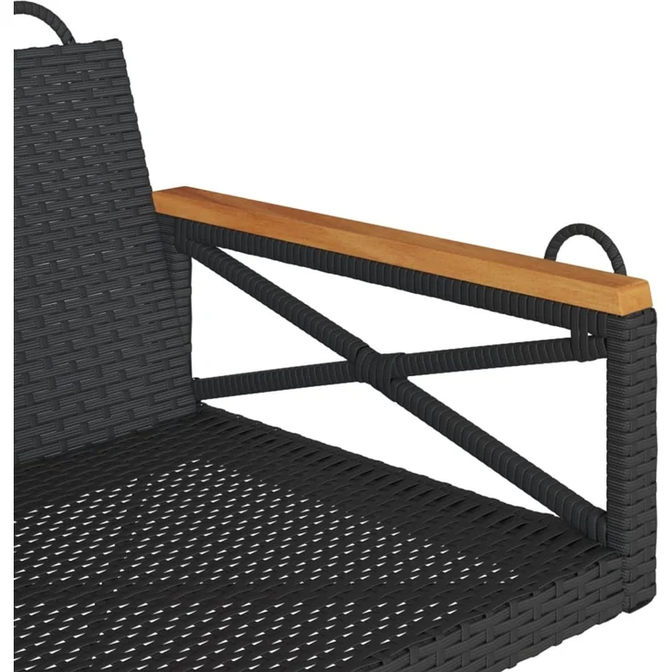 vidaXL Hängesessel Schwarz 63x62x40 cm Poly Rattan 368170 – Bild 7