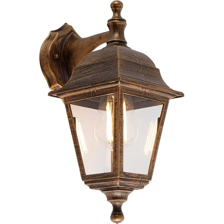 Qazqa Außen-Wandleuchte Capital, ohne Leuchtmittel, E27, Gold/Messing, Klassisch / Antik, Kunststoff, 1-flammig – Bild 1