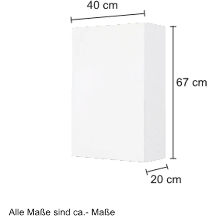 Badezimmer Hängeschrank 40 cm LAURIA-03 in matt weiß, BxHxT: ca. 40x64x20 cm – Bild 4