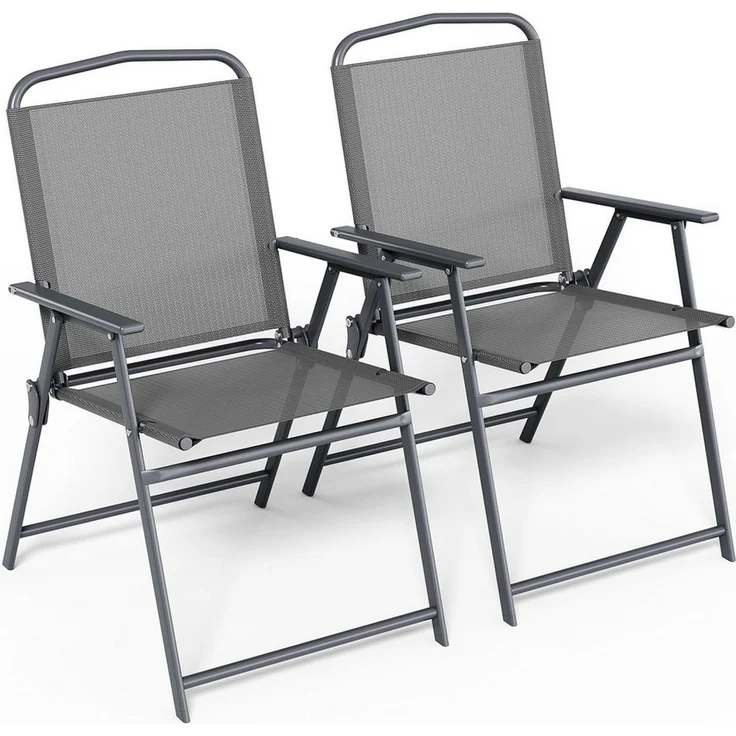 TLGREEN Klappstuhl Eisen-Gartenstuhl,Campingstuhl aus Texteline-Gewebe, (2 St), Bis 120kg,für Garten, Terrasse, Balkon und Camping – Bild 1