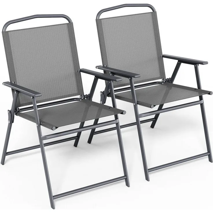TLGREEN Klappstuhl Eisen-Gartenstuhl,Campingstuhl aus Texteline-Gewebe, (2 St), Bis 120kg,für Garten, Terrasse, Balkon und Camping