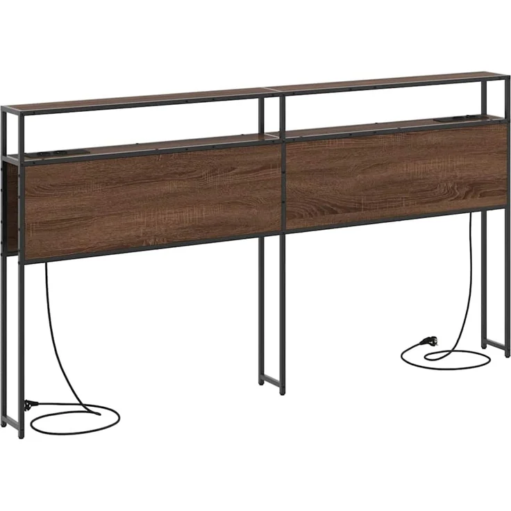 vidaXL Stauraum-Kopfteil Braun Eichen-Optik Holzwerkstoff 98 x 15 x 203 cm – Bild 7