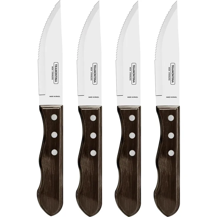 Tramontina Jumbo Steakmesser, Set 4 Stück, Edelstahl AISI 420, 25. 5