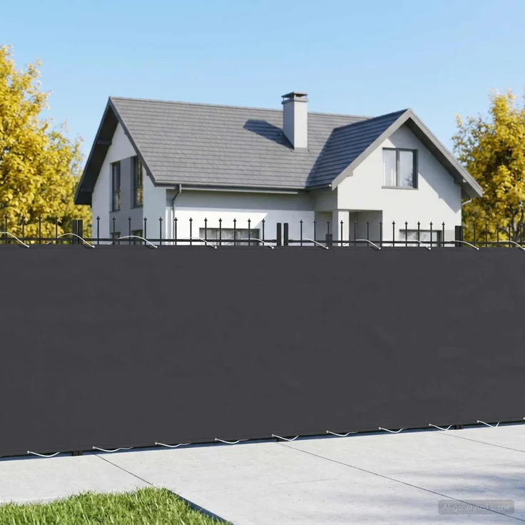 vidaXL Balkon-Sichtschutz 1,8 x 25 m Stoff mit PU-Beschichtung Schwarz 42036799 – Bild 1