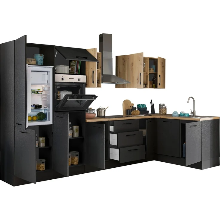 BASIC by Balculina Winkelküche Turin, Stellbreite 340x175 cm, wahlweise mit E-Geräten – Bild 2