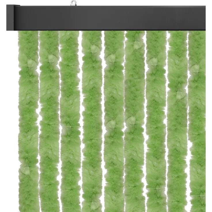 Flauschvorhang Unistreifen grün-160x200 cm