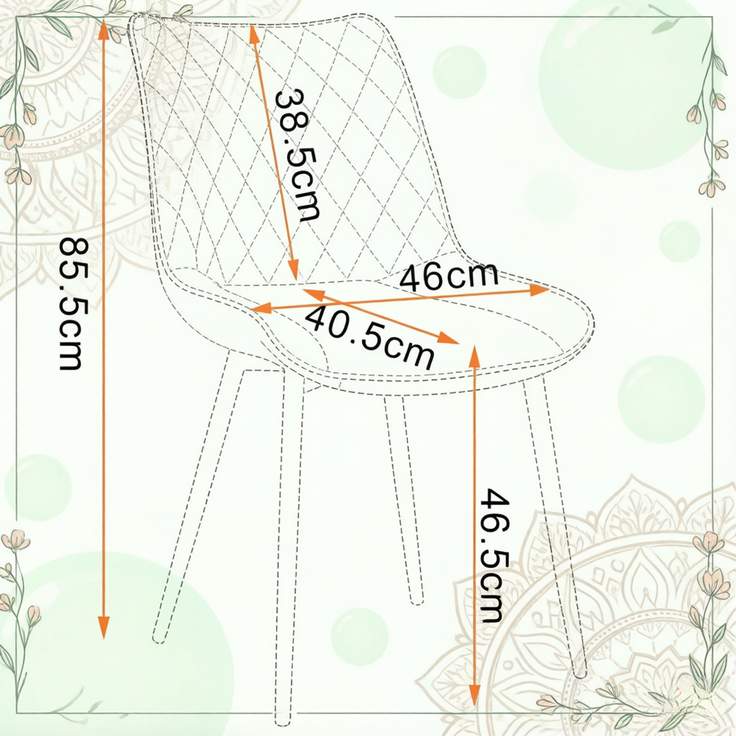 Essstuhl 46 x 40,5 x 85,5 cm im 2er-Set aus braunem Kunstleder mit ergonomischer Rückenlehne – Bild 3