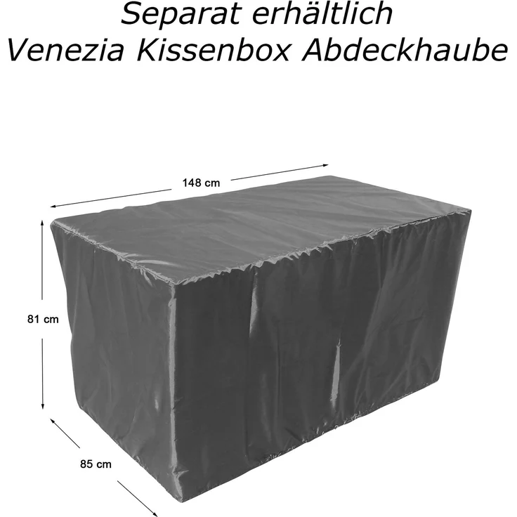 XXL Kissenbox ca. 950L auch als Tisch nutzbar mit doppel Hubautomatik u. Innenverkleidung, Farbe Natur, – Bild 8
