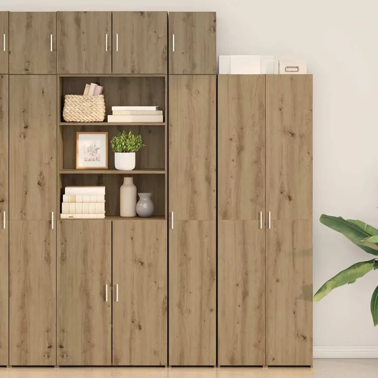 vidaXL Lagerschrank mit Regalen Artisan-Eiche 30 x 42,5 x 225 cm 3365628