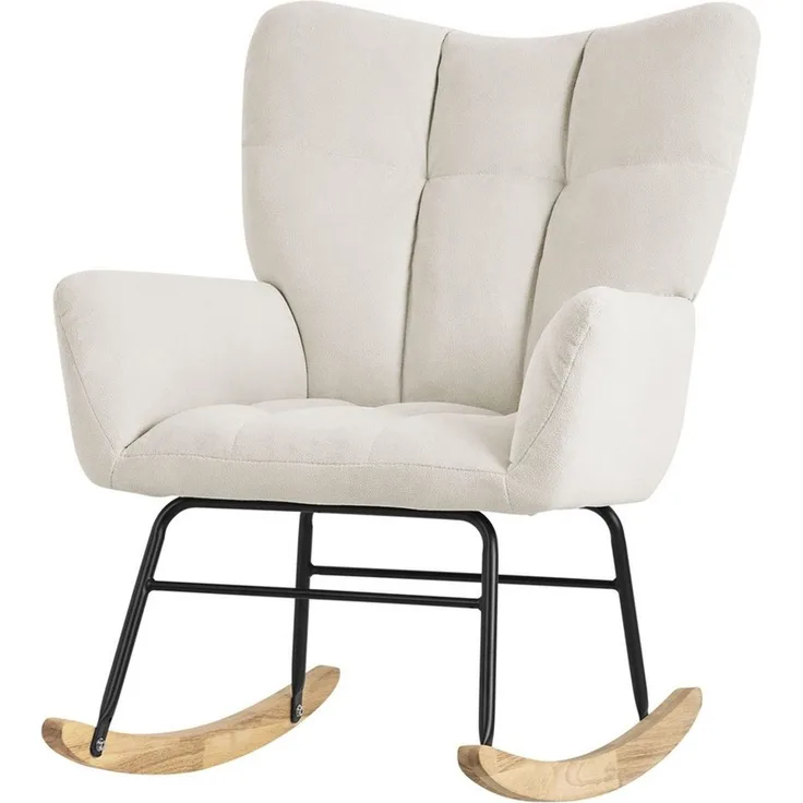 ML-DESIGN Stuhl Schaukelsessel Ohrenstuhl Schaukelstuhl Akzentstuhl Schwingstuhl (1 St), Stillsessel ideal für Wohn- & Babyzimmer Schwingsessel Frottee-Optik