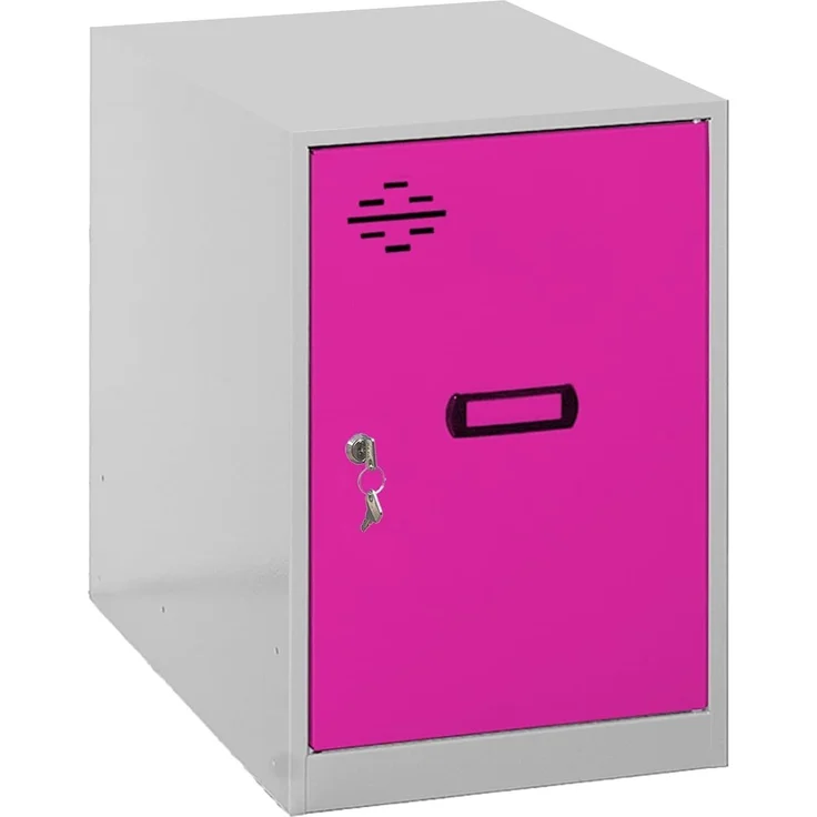 Simon Rack Simonlocker Kommode, klein, 475 x 400 x 500 mm, Amario aus Metall, inkl. Schlüssel, Grau/Rosa – Bild 1
