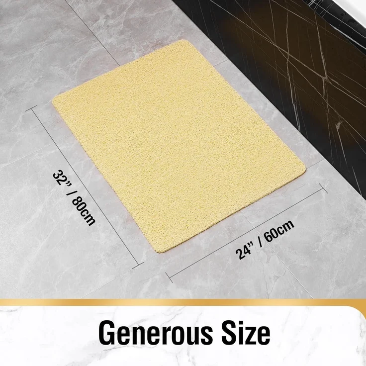 Duschmatte Rutschfest Badewanne PVC Beige 80 x 60 cm (Rechteckig) – Bild 2