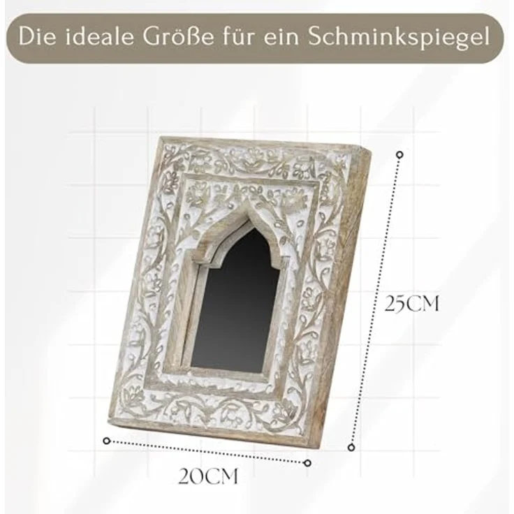 Marrakesch Orient & Mediterran Interior Schminkspiegel Boho Deko Spiegel Schminkspiegel Goul 25cm (1-St), Handarbeit – Bild 3