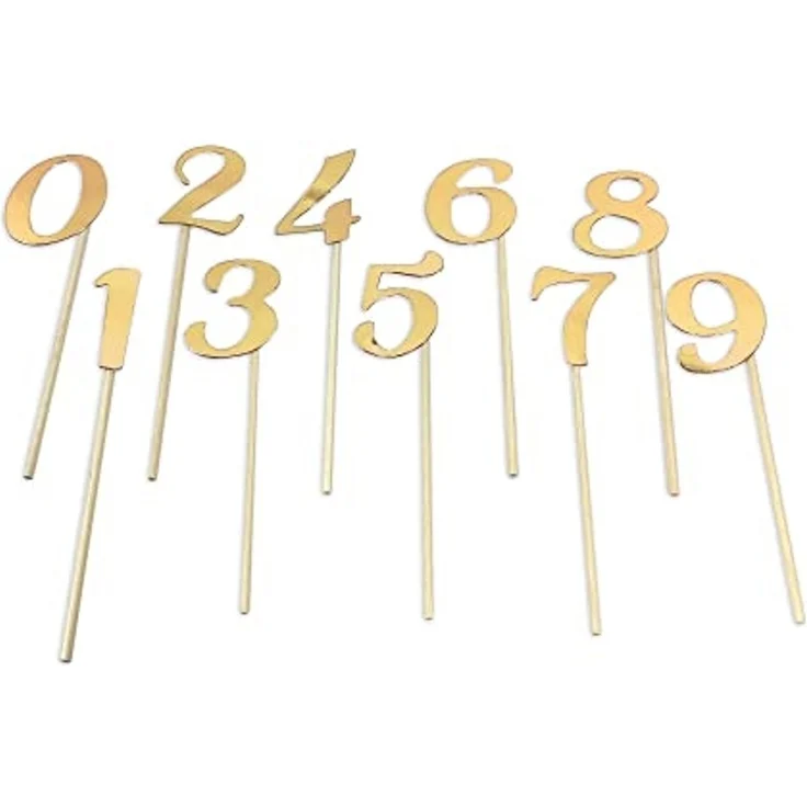 Frau WUNDERVoll Muffinform 10 Deko Topper Zahlen 0-9 gold, (10-tlg) – Bild 1