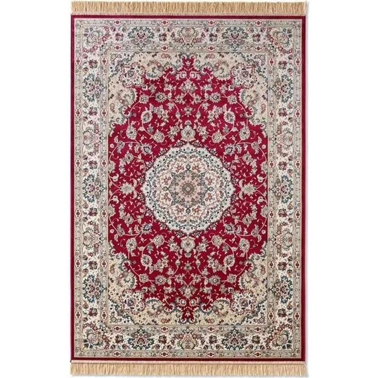 TaraCarpet Teppich Palazzo Royal Täbriz, rechteckig, Höhe: 6 mm, Täbriz Seiden Optik rot Wohnzimmer Schlafzimmer Esszimmer 95x140 – Bild 4