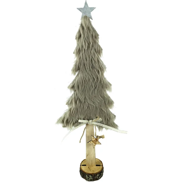 TrendLine Deko Holz Tannenbaum 43 x 5 x 13,5 cm braun