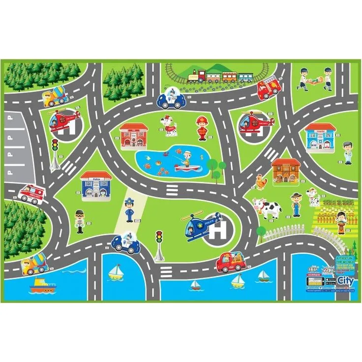 siva - Spielteppich Stadt 150x100 cm (10710)