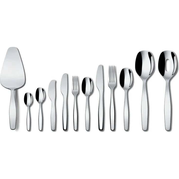 Alessi Itsumo Dessertgabel 6 Stück, poliert, Edelstahl 18-10, silber, spülmaschinenfest, 17. 5 cm – Bild 3