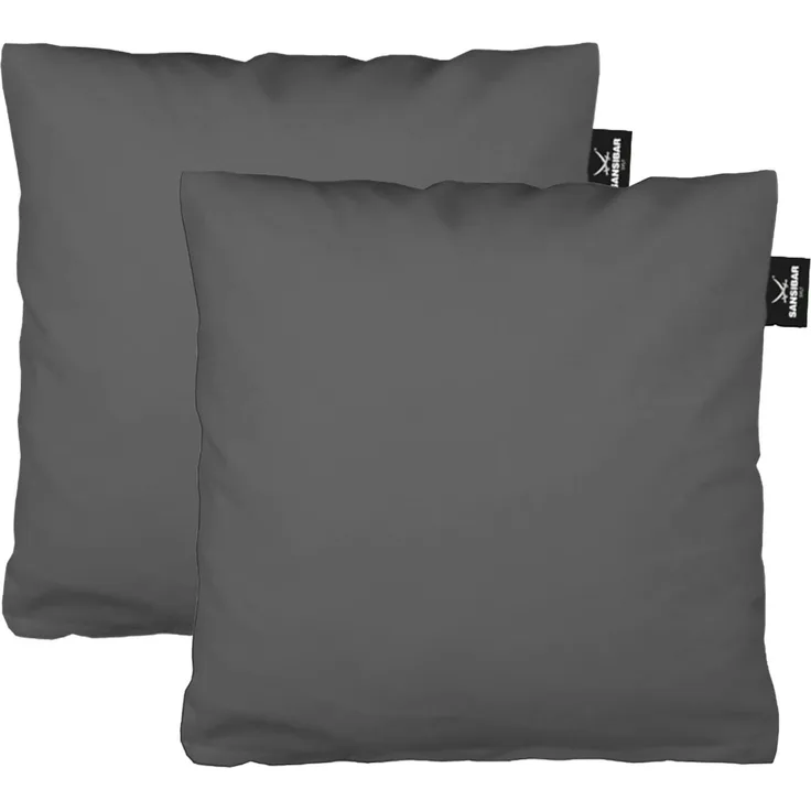 Sansibar Sylt Kissenbezug 2er Set Uni Jersey Kissenhülle, 40x40 cm, edlem Sansibar Steg-Fähnchen, (2 Stück), 2er Set, perfekter, faltenfreier Sitz, Antipilling Ausrüstung