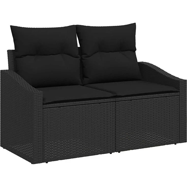 vidaXL Sofa Set 8 stk. Schwarz Polyrattan und Stahl 3448206 – Bild 3