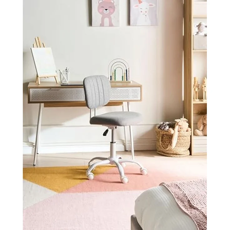 Schreibtischstuhl BUBBLY Stoff Hellgrau – Bild 2