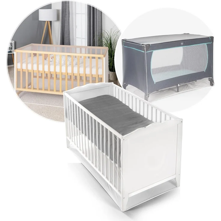 reer BiteSafe VERBESSERTER Insektenschutz fürs Kinderbett, Moskitonetz Reisebett, Insektennetz, Mückenschutz für Babys, weiß, extra groß – Bild 3