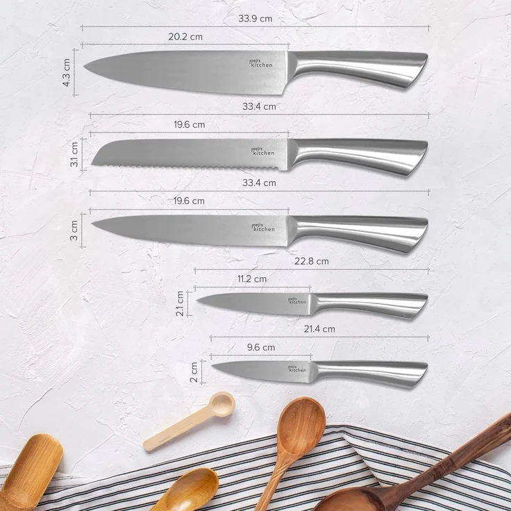 JOEJI’S KITCHEN Universalküchenmesser 5-in-1 Messerset aus Edelstahl - Scharfe Küchenmesser Set – Bild 2