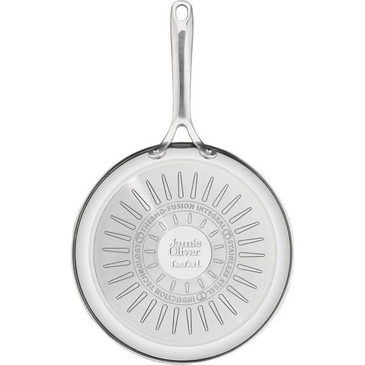 Jamie Oliver by Tefal Cook Smart Bratpfanne 24cm, unbeschichteter Edelstahl, induktionsgeeignet, Thermo-Fusion Boden, recycelbar, genieteter Griff, Edelstahl, E3110455 – Bild 3