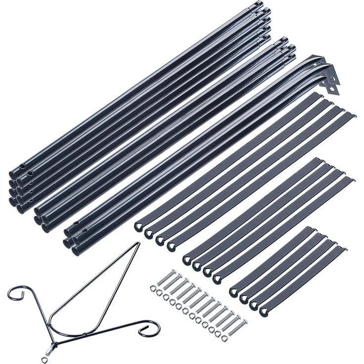 KADAX Gartenpyramide für Blumen, 202 x 42 cm, schwarz – Bild 4