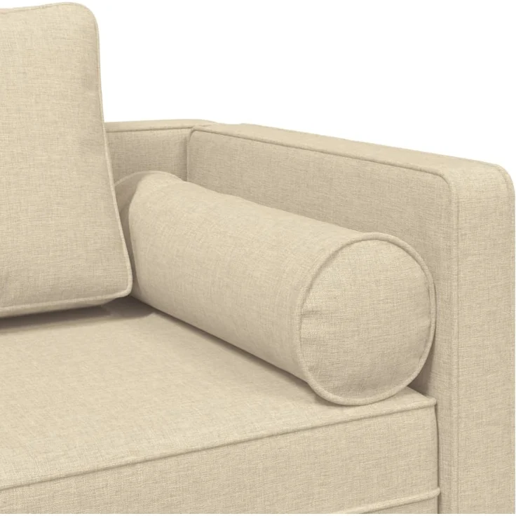 vidaXL Chaiselongue mit Kissen, Creme Stoff, 16,5 x 62 x 57,5 cm – Bild 6