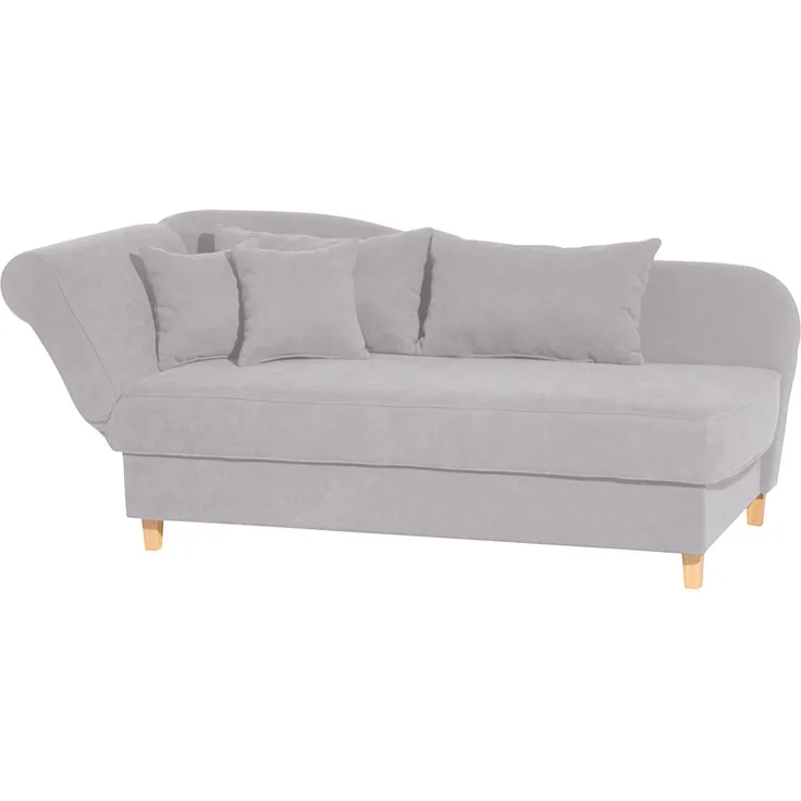 Recamiere mit Armteil links klappbar Katia Bezug Veloursstoff Buche natur / silber 22686