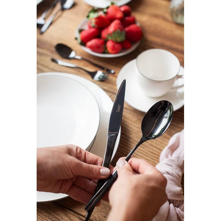 Mäser, Serie Nigran, Besteck-Set, Edelstahl Besteck-Set für 6 Personen, Schwarz