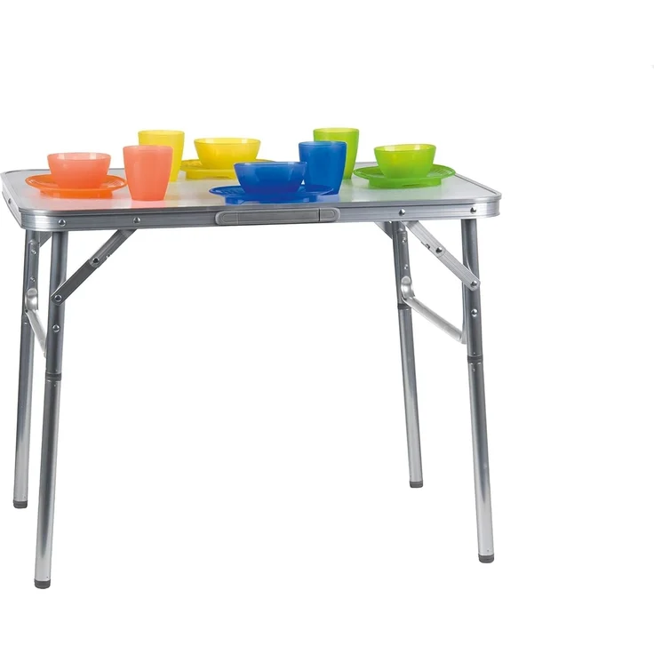 Campingtisch Alu mit Tragegriff MDF Tischplatte 70x55 25-59cm klappbar nur 2,6kg – Bild 5