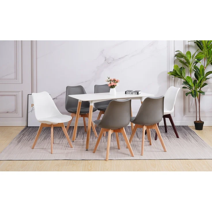 Albatros Esszimmerstühle 4er Set AARHUS, Grau - Beine aus Buche Massiv-Holz, Skandinavisches Retro-Design, bequemer Schalenstuhl - Eleganter Küchenstuhl, Stuhl Esszimmer für Esstisch – Bild 13