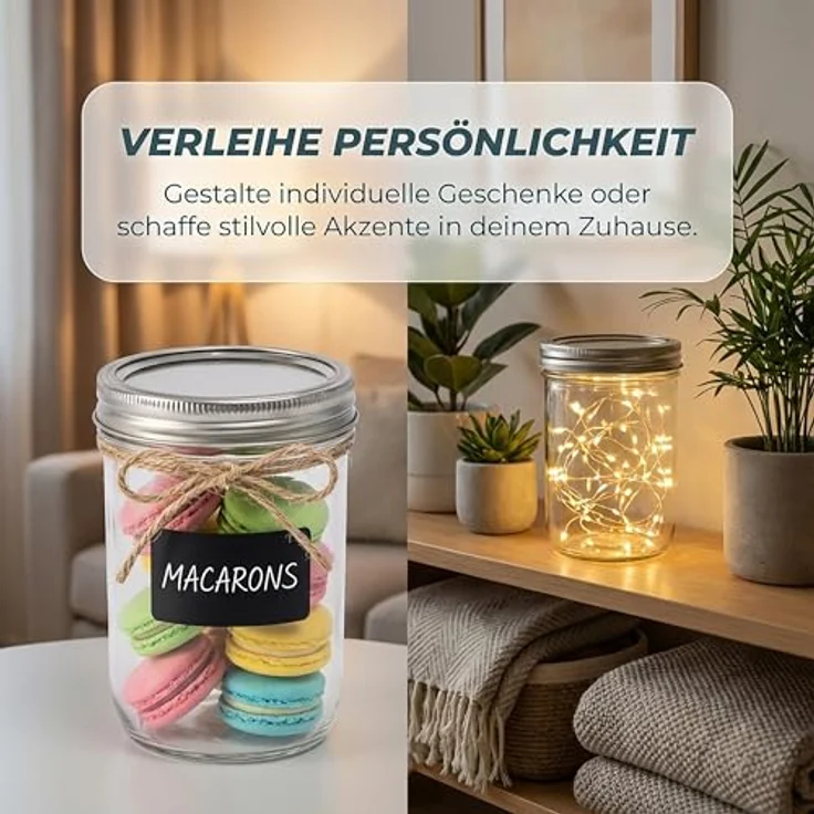 relaxdays Einmachglas Einmachgläser mit Deckel 8er Set, Glas, 250 ml – Bild 4