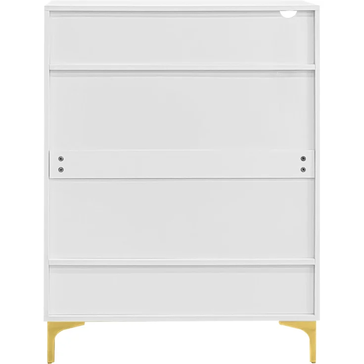 Schuhschrank mit LED-Lichtleiste, MDF/Spanplatte, 80x35x105 cm, Weiß mit Acrylfront & Metallgestell – Bild 9