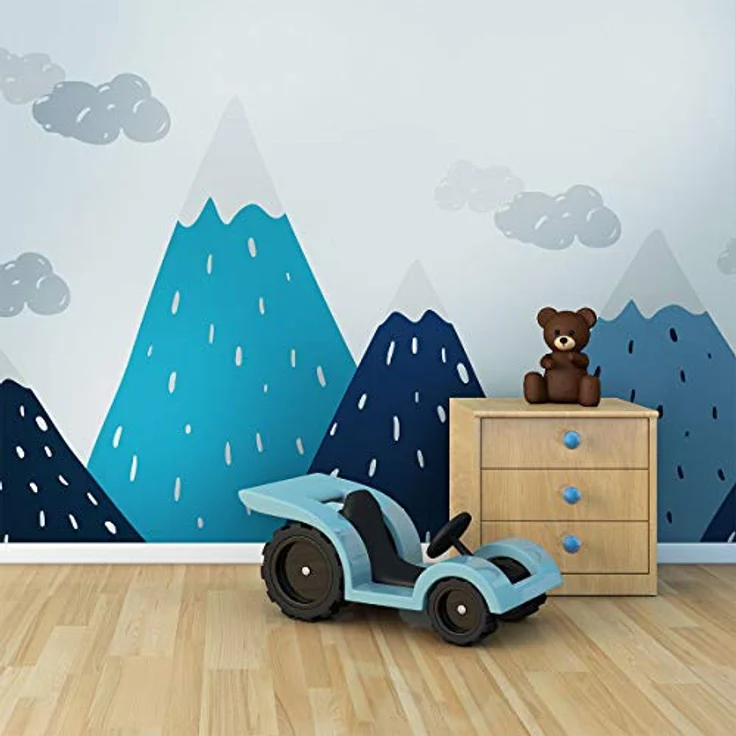 Wandaufkleber, selbstklebend, für Kinder, Riesen-Dekoration, skandinavische Berge für Kinderzimmer, Trekka, 100 x 280 cm – Bild 2
