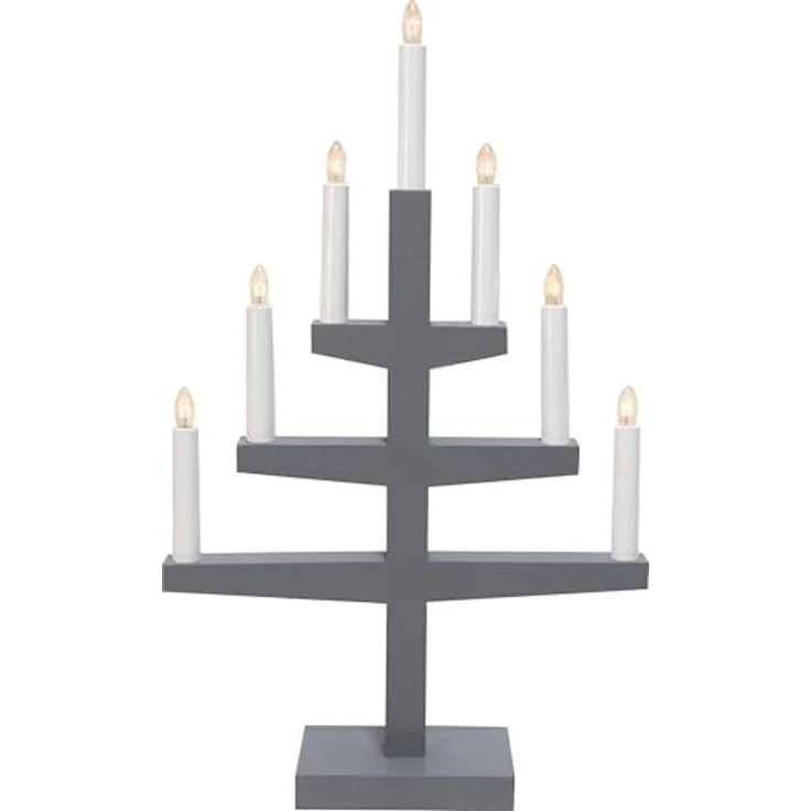 Star 7-flammig Material: Eiche, Frabe: grau, ca. 54x34 cm, 212-01 – Bild 1