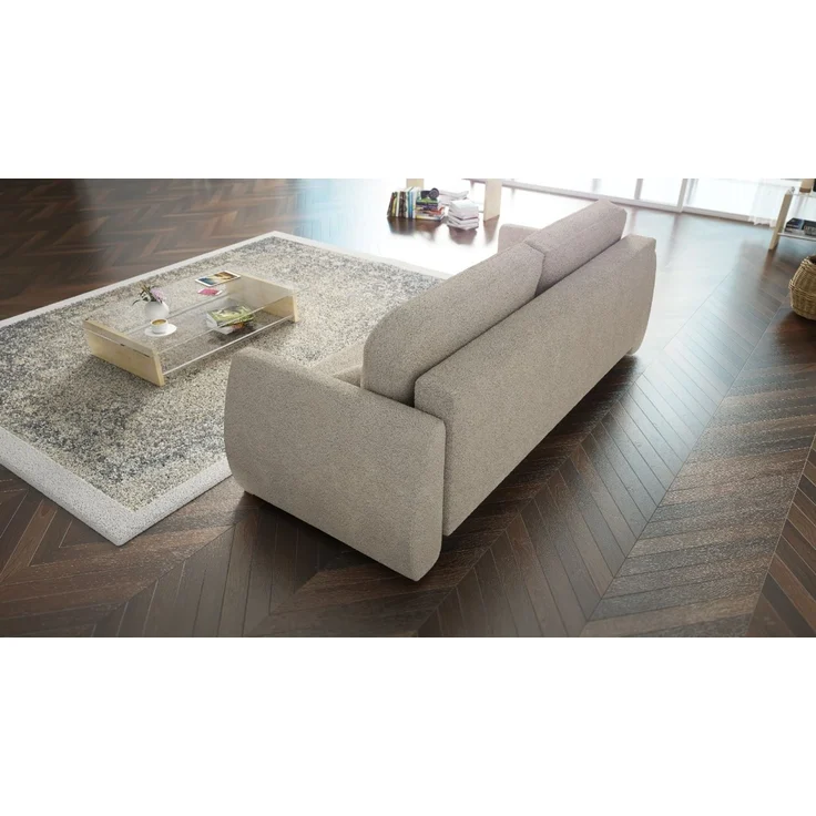 Wohnero 24 Delle Premium Schlafsofa 221x93 cm mit Bettkasten & DL-Funktion – 191x142 cm Liegefläche, 3-Sitzer Sofa mit Bonellfeder - Lambi01 – Bild 3
